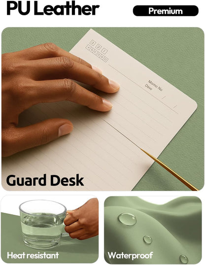 YSAGi Leather Office Desk Pad Protector, Large Mouse Pad, Non-Slip, PU Leather, Laptop Desk Blotter, Waterproof Writing Pad for Office and Home, Black, 23.6" x 13.8" - Colors A