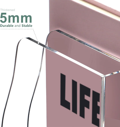 SANRUI 2-Pack Acrylic Magazine File Holder Desk Organizer Magazine Rack, Clear, Vertical File Sorter Holders, 9.45" D x 3.54" W x 10.24" H