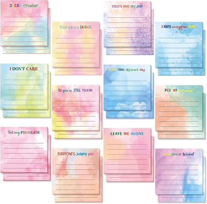 Yinder 48 Pcs Inspirational Sticky Notes Cute Motivational Sticky Notes Pad End of Year Employee Appreciation Gifts Bulk for Teacher Nurse Coworkers Office Supplies 3 x 3'' (Thank You,Dark Color)