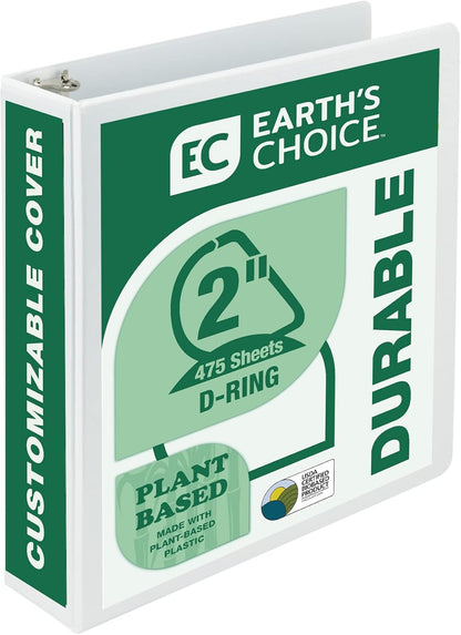 Samsill Plant-Based 3 Inch Durable D-Ring, View Binder, Eco-Friendly, USDA Certified Biobased, 4 Count, Pack of 1, Boho Assortment