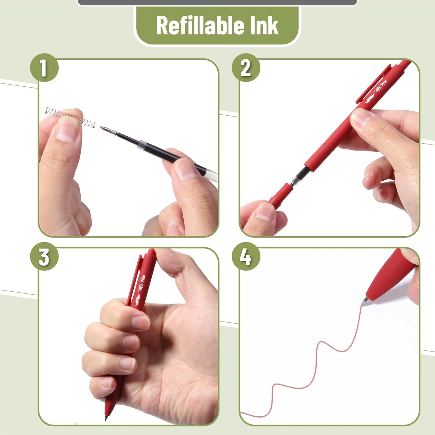 Mr. Pen- Retractable Gel Pens, 12 Pack, Colorful Ink, Fine Point 0.7mm, Fast Dry, Smooth Writing, Cute Pens for Drawing, Writing Planner and School Supplies