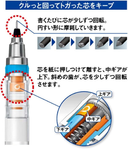 uni Kurutoga Mechanical Pencil Standard, 0.5mm, Black (M54501P.24)