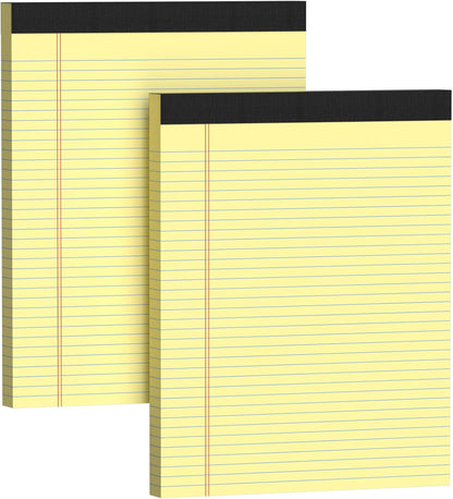 Legal Pads 8.5 X11, Narrow Ruled Notepads, 2 Pack, 50 Sheet/Pad, White Legal Pads, Tear Off Notepad, Perforated Writing Pad, Notebook Paper College Ruled, Notepads for Office Home School, Notepad