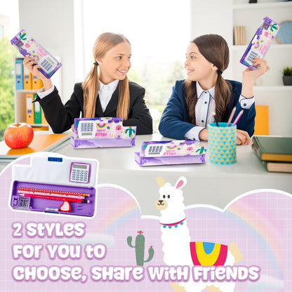 Henoyso Multifunctional Pencil Box for Girls Butterfly Pencil Case with Calculator and Sharpener Cool Cute Pencilcase School Supplies Essentials Christmas Birthday Gift Present for Kids Teens