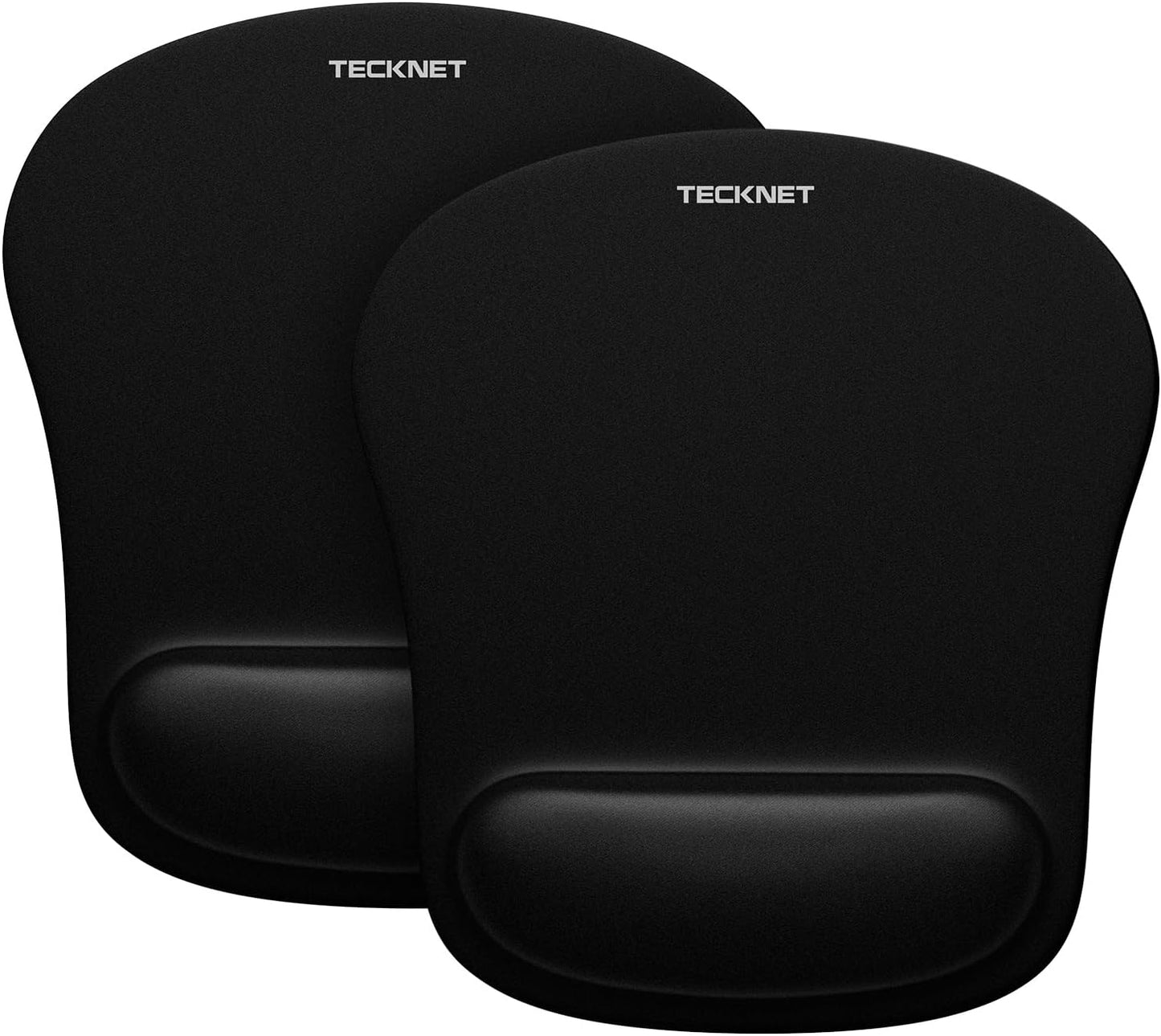 TECKNET Mouse Pad with Wrist Support, Ergonomic Gaming Mouse Pad Pain Relief, Portable Comfortable Mousepad for Computer, Laptop, Office, Home and Travel, Non-Slip Base, Waterproof Surface, Black