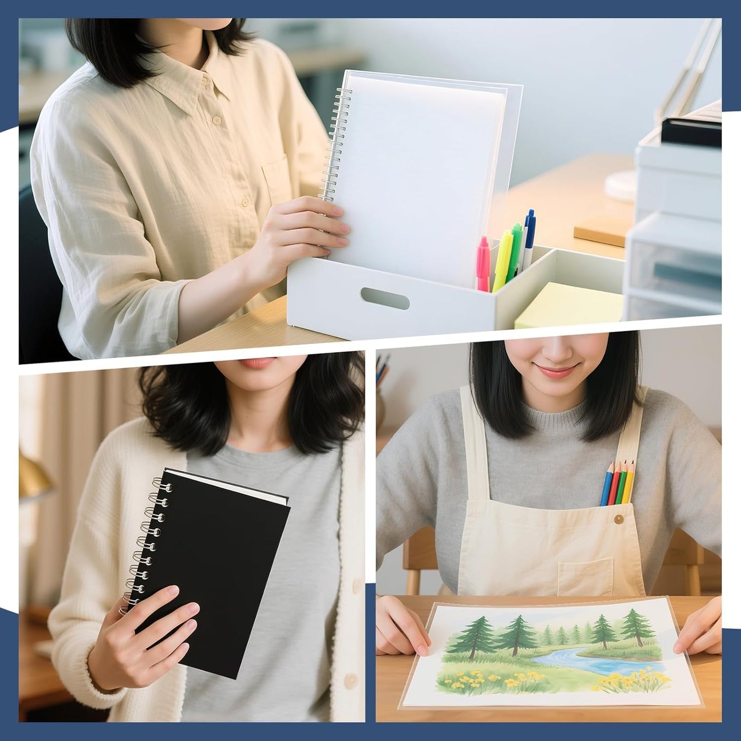 VOKOY 60 Pack 8.5x11 Inches Binding Covers and Backs Set, Letter Size Quality Un-Punched Report Covers, 30 Pcs 10mil Clear Binding Covers 30 Pcs 12mil Black Plastic Covers for Home Office School