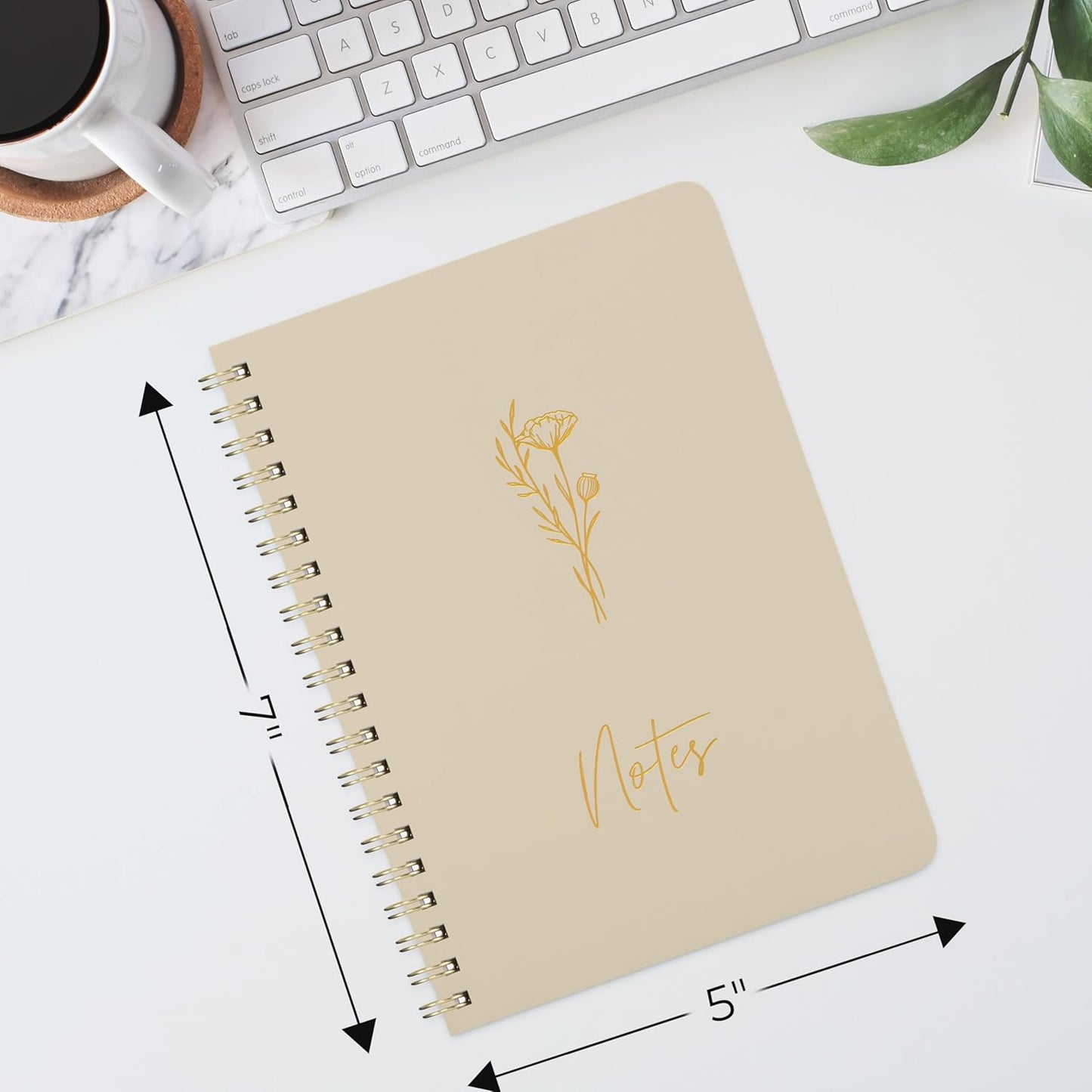 ZICOTO Aesthetic Spiral Notebook Set of 3 For Women - Cute College Ruled 8x6 Journal/Notebook with Large Pockets And Lined Pages - Perfect Supplies to Stay Organized at Work or School