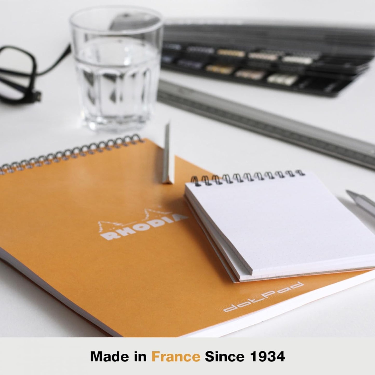 Rhodia Wirebound Notebooks - Lined w/ margin 80 sheets 8 1/4 x 11 3/4 in. - Black cover