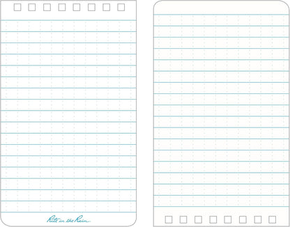 Rite in the Rain Weatherproof Top Spiral Notebook, 3" x 5", Black Cover, Universal Pattern, 3 Pack (No. 735-3X)
