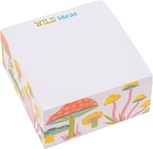 Karma, Block Notepad, 500 Sheet Memo Paper Cube, Non-Sticky Memo Pad Cube for Office, and Home, Mushrooms