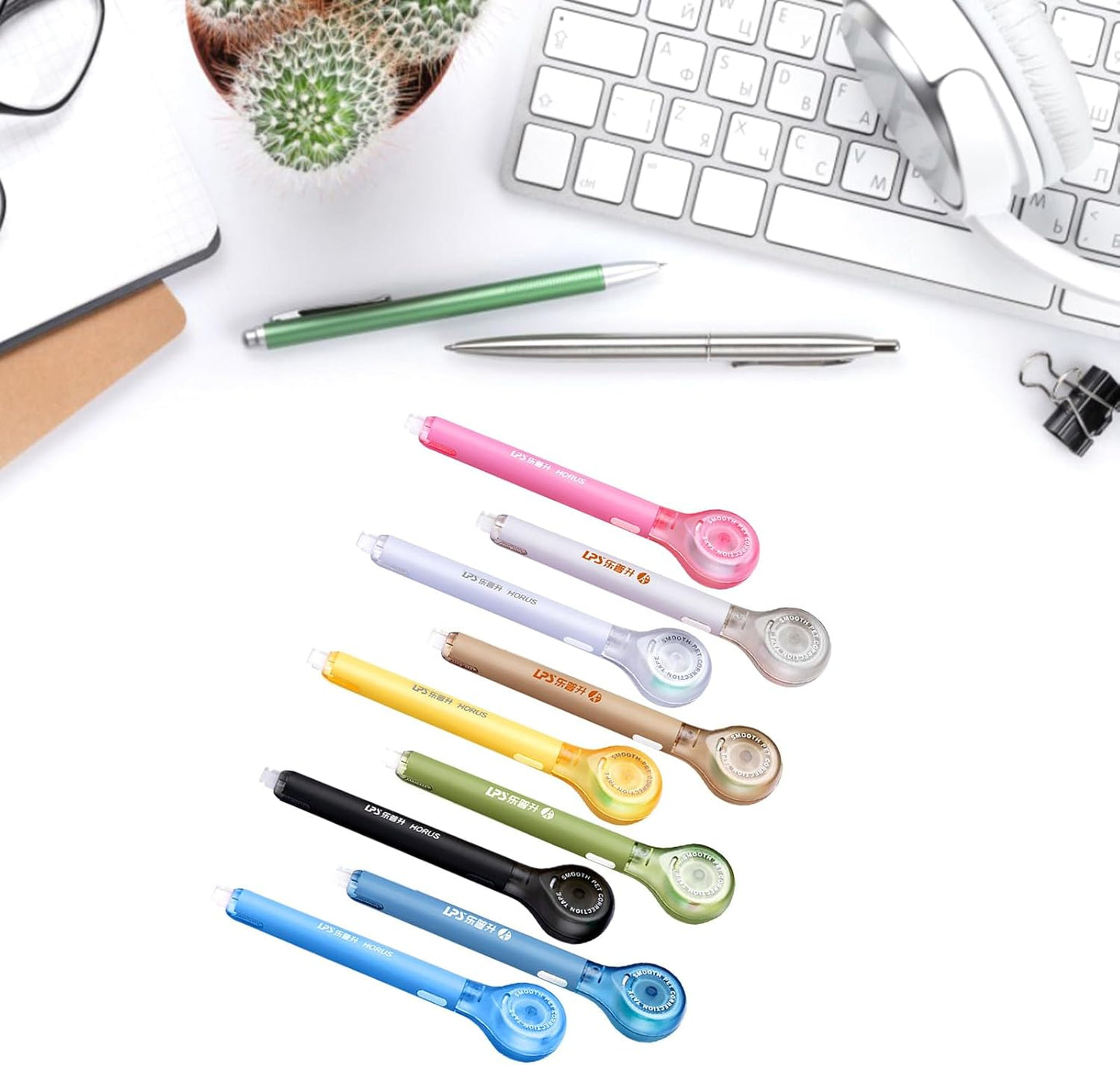 6mx5mm Correction Tape Pen for Note Taking Marking Crafting Journaling Pack of 4 Refillable White Out Refills