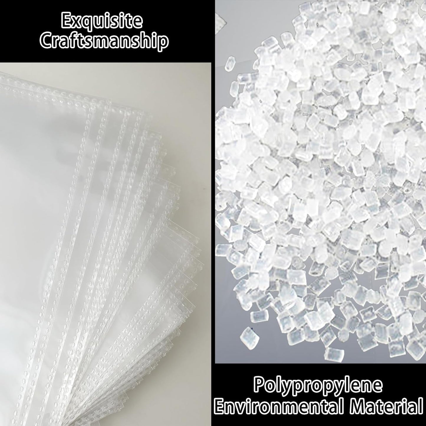 40 Pack Sheet Protectors 5.5x8.5 Inch, 80 Pockets Photocard Sleeves for A5 Binder 6 Ring - Ultra Clear Polypropylene for Travel Organizer & Scrapbooking