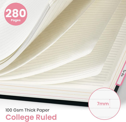 Large Spiral Notebook with Dividers & Tabs, 8.5" x 11" Hardcover 5 Subject Notebook for Work, 280 pages, College Ruled, Cute Journal for Women, Perfect for Study & Office Note Taking, Garden