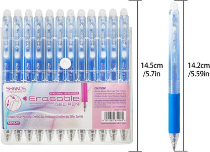 Retractable Erasable Gel Pens Clicker,Fine Point 0.7mm Smooth Writing Pens,Cute Pens For Writing Journaling Taking Notes School Office Home. (12 Colors)