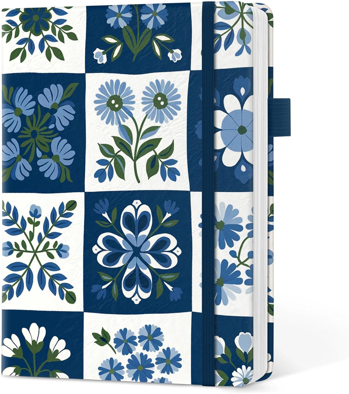 Taja Pretty Lined Journal for Women, Aesthetic Cute Hardcover Leather Journal for Writing, A5 College Ruled Notebook for Work & Note Taking, Perfect for Office School Home, 160 Pages, Meadow Flowers