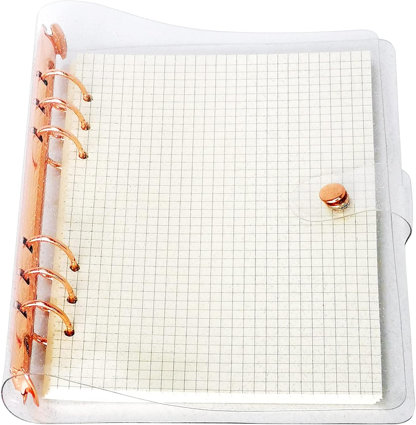 A6 A5 6-Holes Colorful PVC Cover Round Ring View Binder with Snap Button Closure File Folder for Loose Leaf Sheet Protectors Notebook Refill (Pink Daisy, A5 Mini Set) - Colors A