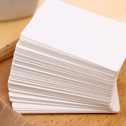 VANRA 300 Small Blank Cards 3.5x2 inches Color Cardstock Study Flash Cards Index Cards, Unruled with Rounded Corners (White, 300/Pack)
