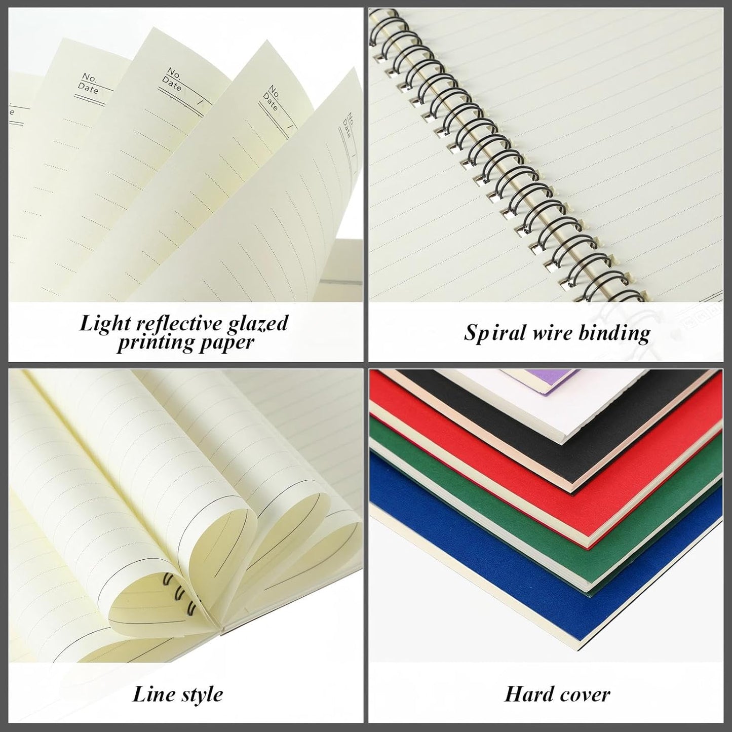 Leelosp 12 Pack Small Spiral Notebook Lined Spiral Journal College Ruled Notebook Wire Bound Kraft Cover, 120 Pages for Work (Multicolor,5.5 x 8.3 Inch)
