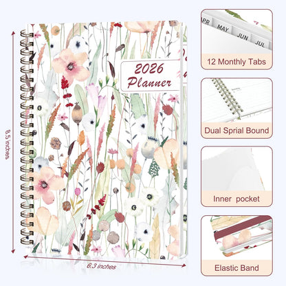 Planner 2026-2027, Weekly and Monthly Academic Year Calendar Planner, July 2026 - June 2027, Daily Agenda Book for Office School Supplies, A5(6.3'' x 8.5'')