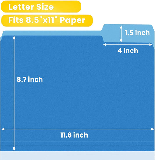 SUNEE File Folders, 18 Pack Manilla Folders 8.5 x 11, Colored Folder Office Organization Home School Folders for Documents Files Paper, 6 Pastel Colors
