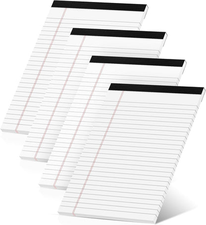 Legal Pads 8.5 x 14 Note Pads, 6 Pack Writing Pads Wide Ruled Notepads, Micro Perforated Notepad, Double-Side Printed Lined Paper Pads 30 Sheets per Notepad, White Legal Pads for Home, Office, School