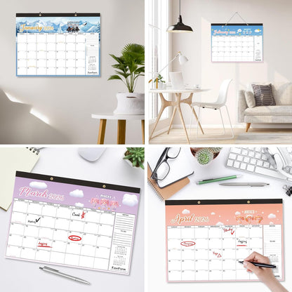 24 Month Desk Calendar 2026-2027, Runs from January 2026 to December 2027, Large 17"x12" Desktop/Wall Monthly Calendar, 2 Year Academic Calendar with Note & To Do for Home, School or office