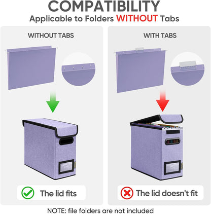 BALEINE File Organizer Box with Lid, Collapsible File Folder Organizer with Plastic Slide, Hanging File Folder Box for Office Document Storage (1 Pack, Black)