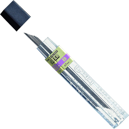 Pentel Super Hi-Polymer Lead Refill 0.2mm, Super Fine, B, 12 Pieces/Tube (C502-B)