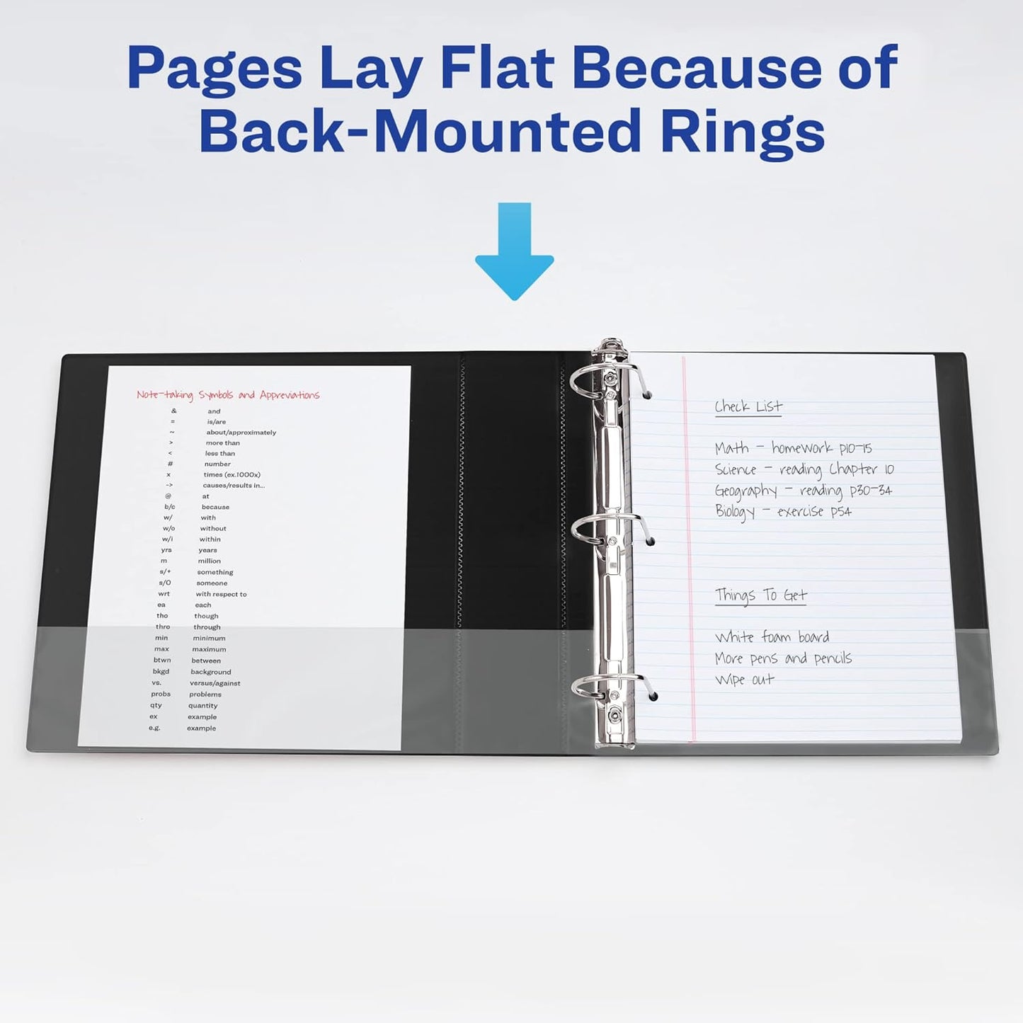 Avery Heavy-Duty View 3 Ring Binder, 1" One Touch Slant Rings, Holds 8.5" x 11" Paper, 1 Black Binder (05300)