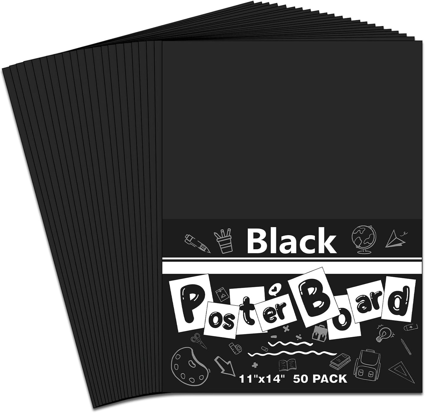 50 Pack White Poster Boards, 11"x14" White Poster Paper Heavyweight Poster Board Bulk Blank Poster Board for Art Display Board,Classroom Use,School Craft Project,Presentation Drawing