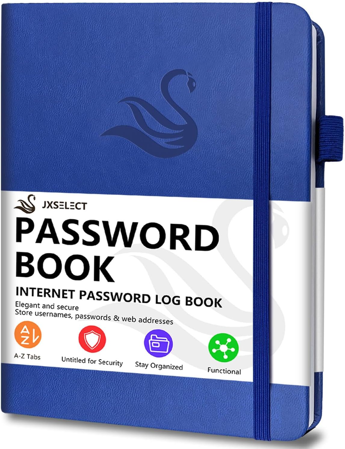Elegant Password Book with Alphabetical Tabs - Hardcover Password Book for Internet Website Address Login - 5.2" x 7.6" Password Keeper and Organizer w/Notes Section & Back Pocket (Turquoise)