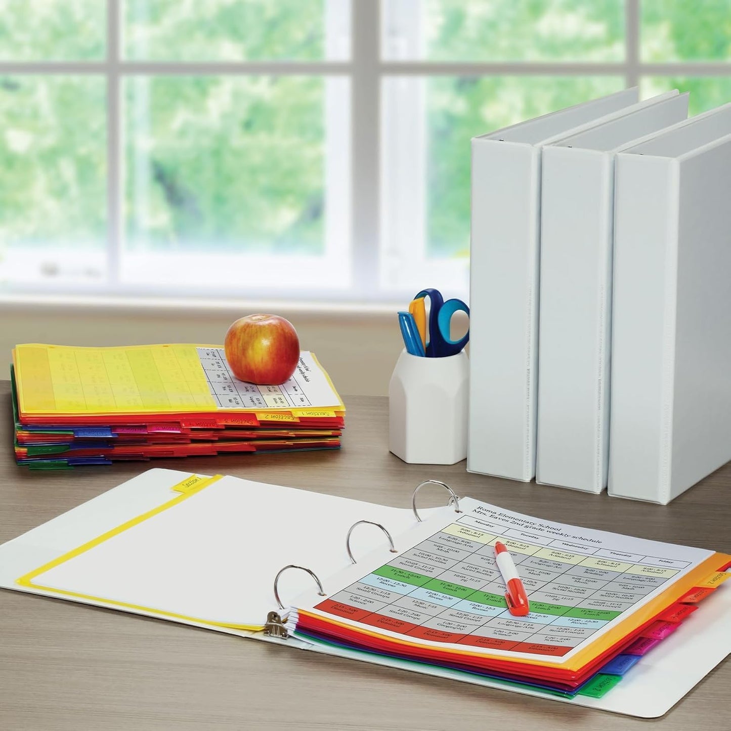 Oxford Heavy-Duty 8-Tab Plastic Binder Dividers with Pockets for Three Ring Binders - Essential Back to School Supplies and Organization Solution (1 Set)