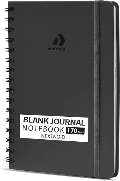 Nextnoid Lined Spiral Notebook Journal For Women & Men - A5(5.8" x 8.3") 170 Pages, Hardcover Notebooks for Work & Note Taking, College Ruled Journals for Writing - Grey