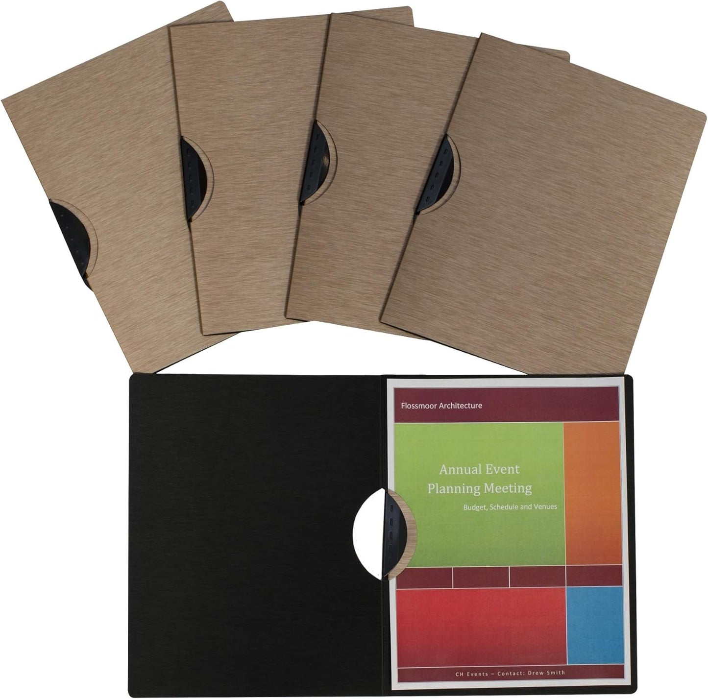 C-Line Modern Metallic Executive Style Report Cover, Blackened Bronze, Pack of 5 (33316), 1 1/4" x 9" x 11 3/4"