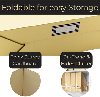 BLU MONACO | Cardboard Magazine File Holder Set of 4 | Vertical Magazine File Holder for Desk and Shelves | Standing File Holder for Classroom School Paper Storage