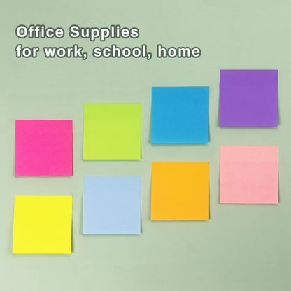Pop Up Sticky Notes 3x3 inch, 8 Bright Multi Colors,Accordion Self-Stick Notes, Purple Sticky Notes 8 Pads 80 Sheet/Pad