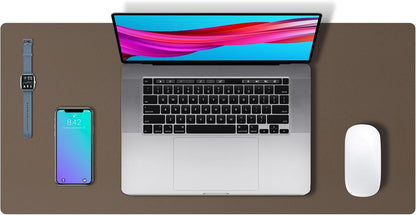 Aothia Non-Slip Waterproof PU Leather Desk Pad Protector for Mouse, Writing Desk, Office, Home, Laptop Blotter, 23.6" x 13.7", Black - Colors B