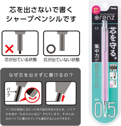 Pentel Mechanical Pencil Orenz 0.2mm, Black Body (XPP502-A)