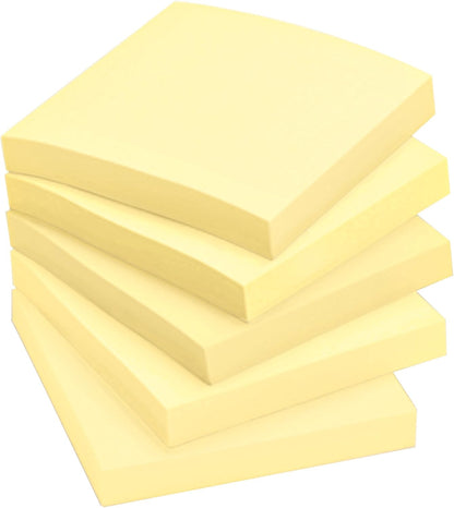Post-it Super Sticky Notes, 12 Sticky Note Pads, 3 x 3 in., School Supplies, Office Products, Sticky Notes for Vertical Surfaces, Monitors, Walls and Windows, Canary Yellow