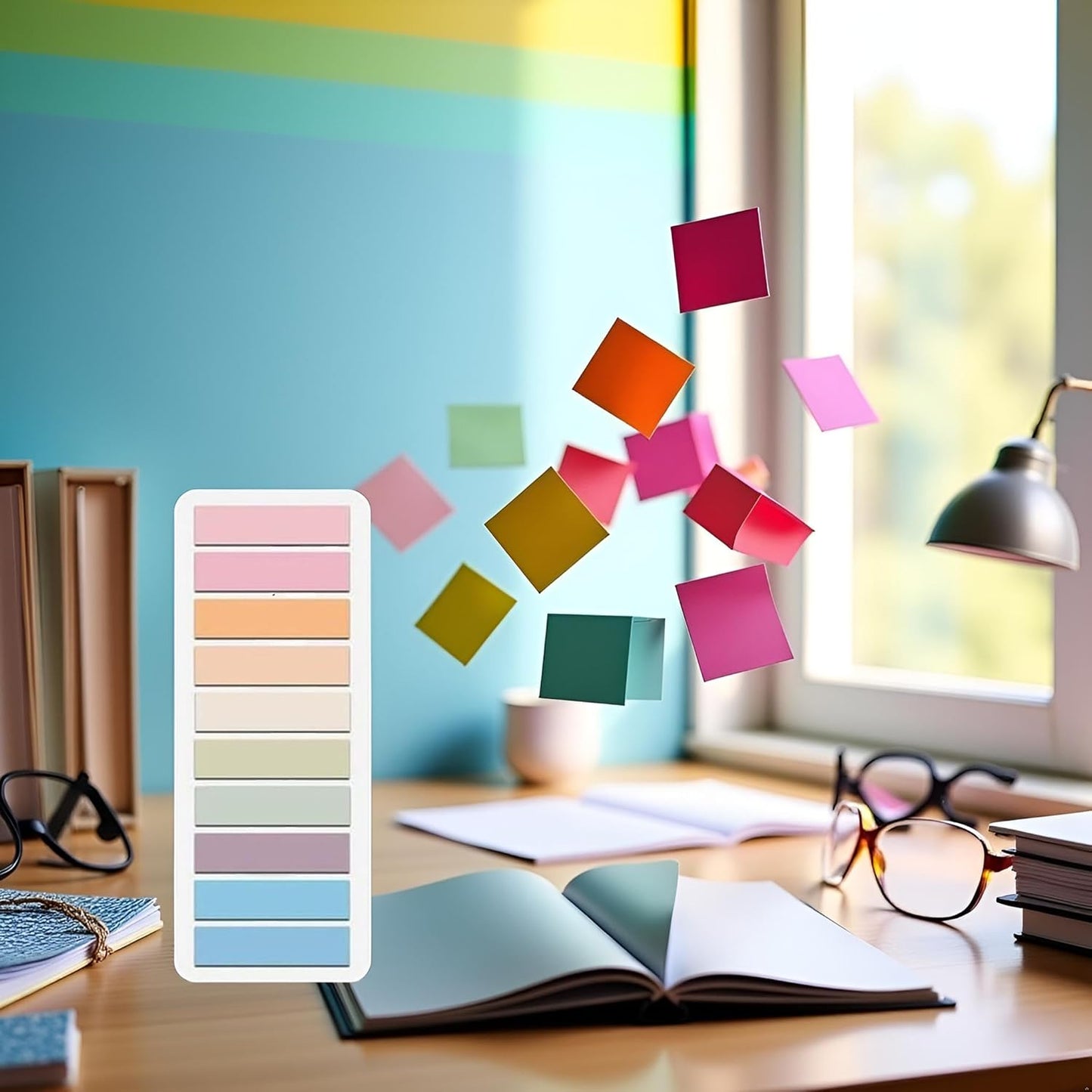 200 Pcs Sticky Index Tabs,Writable and Repositionable Book Flags Tabs Strip,Page Markers Notes Tabs Index Tabs for Page Marking Classify File,Self-Stick Notes Notebooks and Writing Pads (Blue)