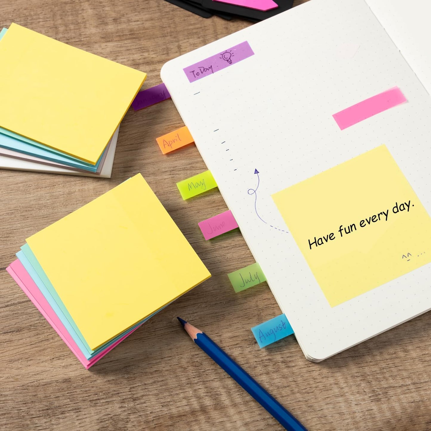 16 Pads Sticky Notes 3x3 Inches, Bright Colors Self-Stick Pads, Sticky Note Pads, Easy to Stick for Home, Office, Notebook