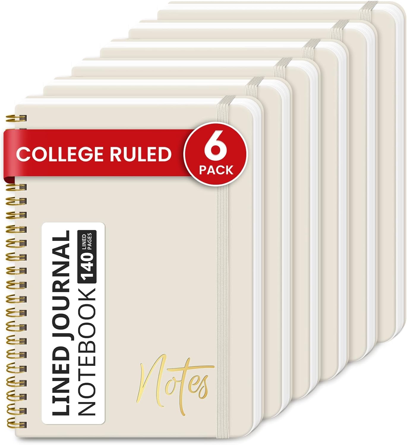 ZOTIA Lined Spiral Journal Notebook for Women, A5 College Ruled Journals for Writing, Hardcover Notebooks for Work, Note taking and Office School Supplies,140 Pages - Yellow