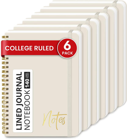 ZOTIA Lined Spiral Journal Notebook for Women, A5 College Ruled Journals for Writing, Hardcover Notebooks for Work, Note taking and Office School Supplies,140 Pages - Yellow
