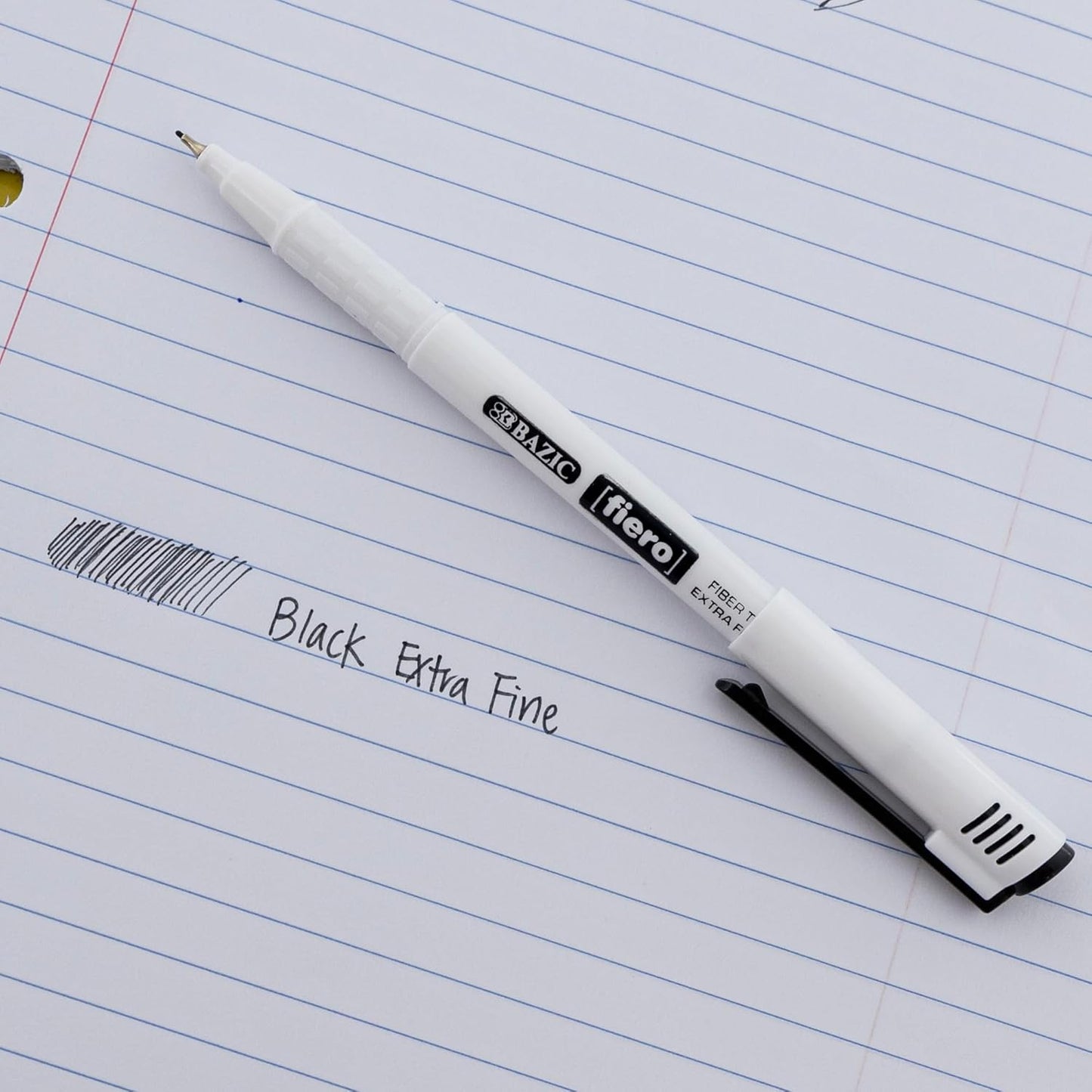 BAZIC Products Fiero Fiber Tip Pen, Fineliner Pens 0.4mm Blue Color Extra Fine Point, Writing Drawing for Graphic Office School (4/Pack), 1-Pack
