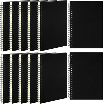 Leelosp 12 Pack Small Spiral Notebook Lined Spiral Journal College Ruled Notebook Wire Bound Kraft Cover, 120 Pages for Work (Multicolor,5.5 x 8.3 Inch)