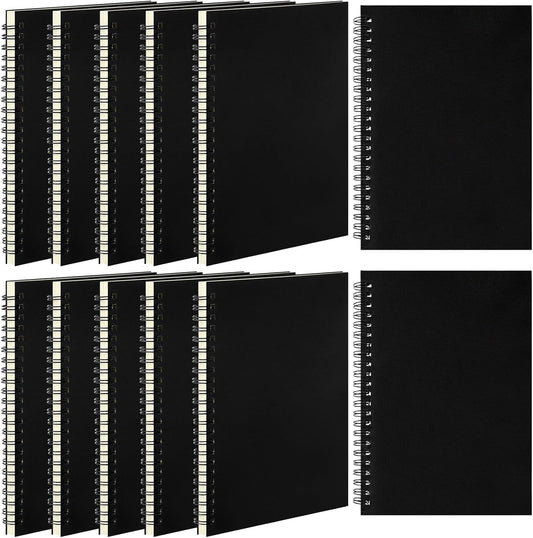 Leelosp 12 Pack Small Spiral Notebook Lined Spiral Journal College Ruled Notebook Wire Bound Kraft Cover, 120 Pages for Work (Multicolor,5.5 x 8.3 Inch)