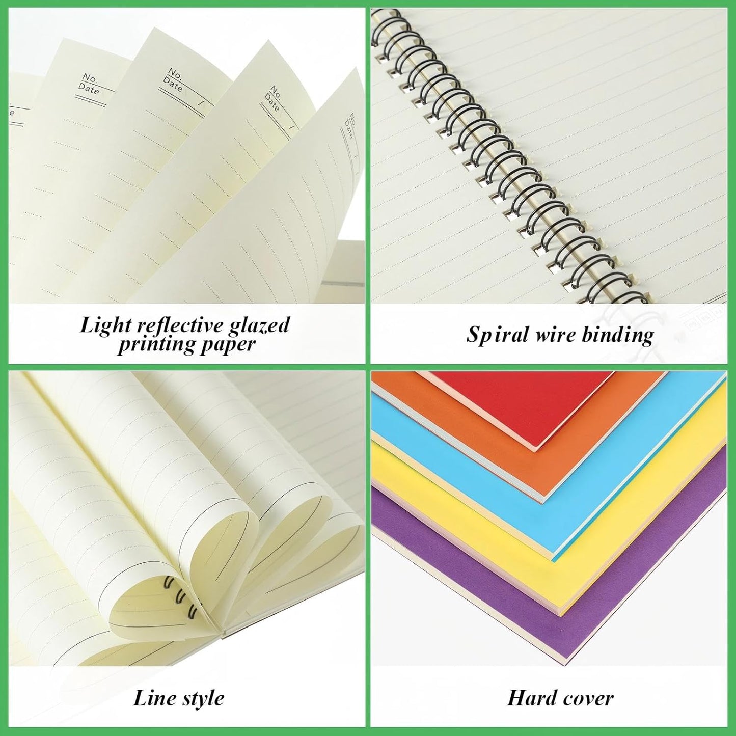 Leelosp 12 Pack Small Spiral Notebook Lined Spiral Journal College Ruled Notebook Wire Bound Kraft Cover, 120 Pages for Work (Multicolor,5.5 x 8.3 Inch)