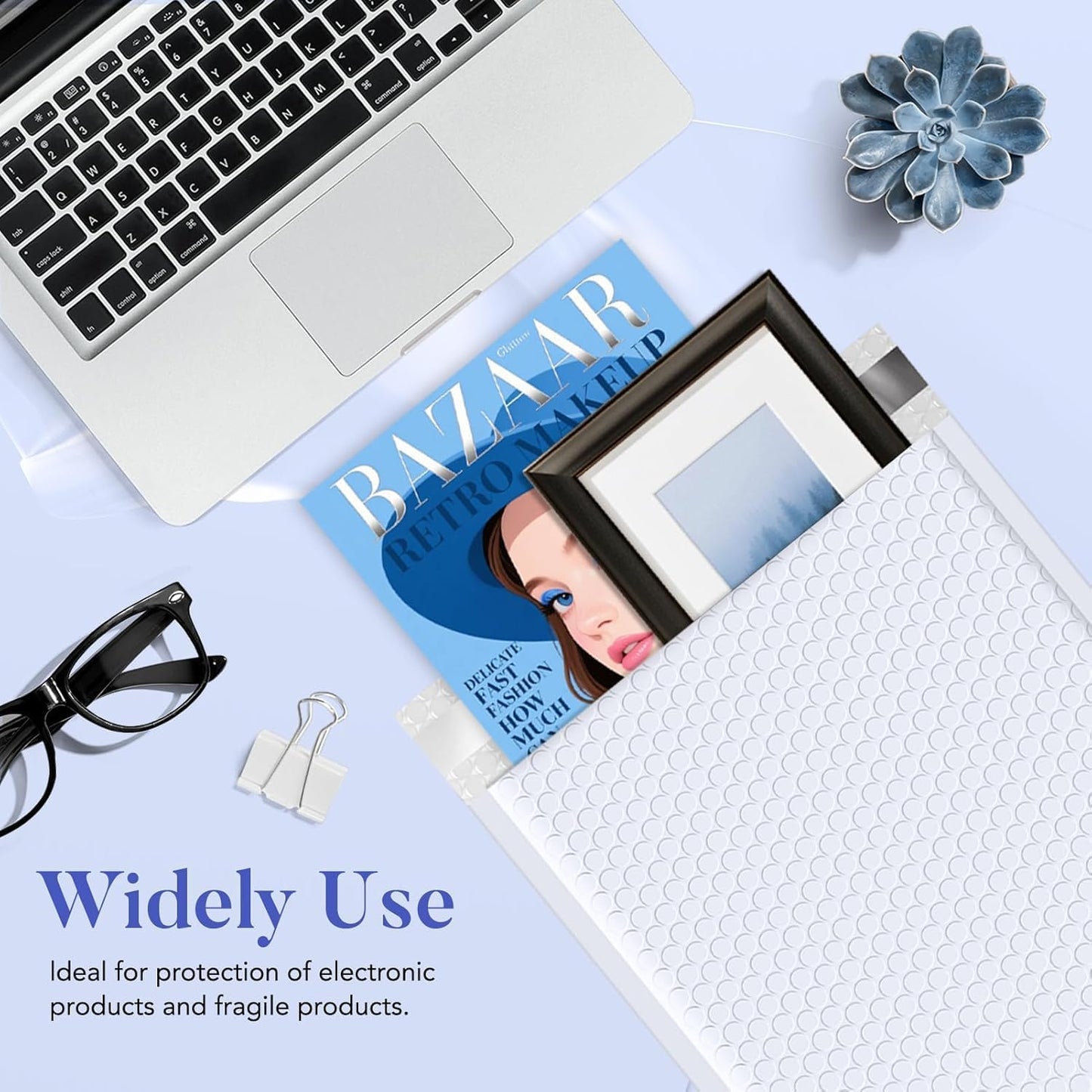 Fuxury Black Bubble Mailers 4x8" 100 Pack Waterproof Padded Envelopes Usable Size 4x7" Self Seal Bubble Envelopes Padded Mailers for Small Business, Envelope Mailers