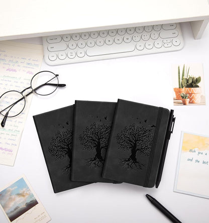 3 Pack Pocket Journaling Notebooks, A6 Small Notebook For Note Taking Journaling Notebooks Journals For Writing Mini Note Pads With Pen Holder 120 Pages 100 GSM Thick Paper(Nude, Brown, Forest Green)