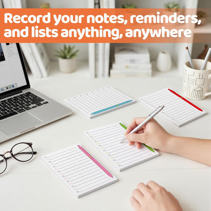 Colarr 16 Pack Lined Sticky Notepads 5 x 8 Inch To Do List Ballpoint Pen Pattern Large Note Pads 1620 Sheets 8 Design Self Stick Ruled Cute Note Pads for Office College Home School Supplies